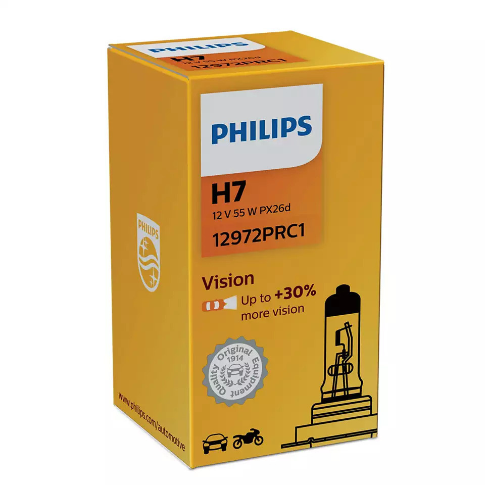 Лампа H7 PHILLIPS 55W (55W+30%) 