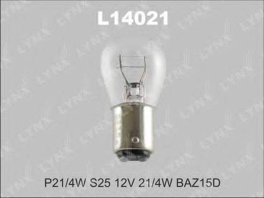 Лампа P21/4W LYNX 2нит смещ.цок (разн выс) BAZ15D / 7225